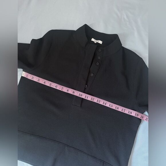 Ganni half button up black blouse with hidden buttons size M - Picture 5 of 12